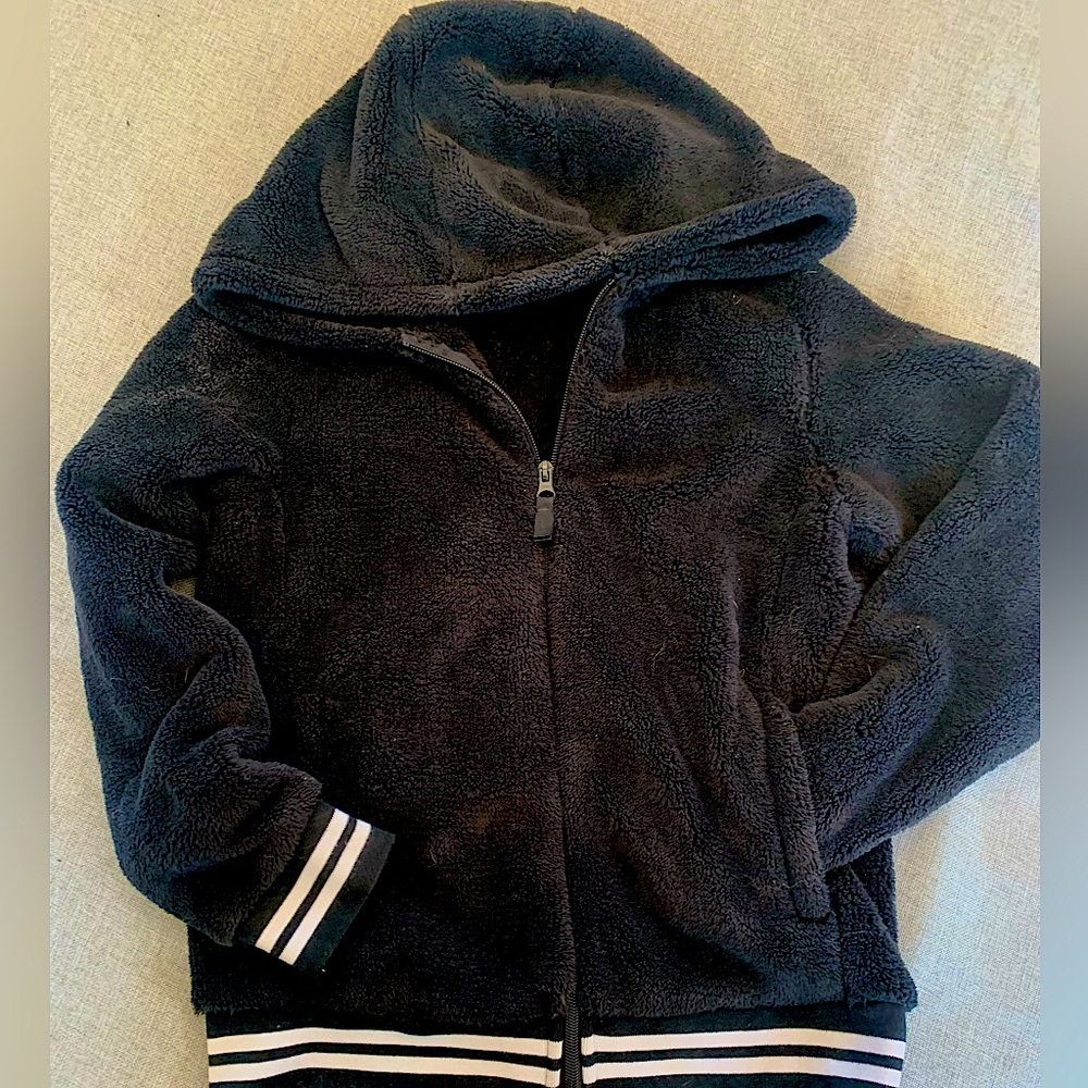 Black Faux Fur Bomber Jacket